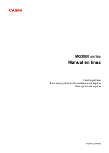 Manual de uso Canon Pixma MG3540 Impresora multifunción