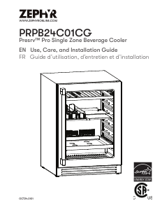 Mode d’emploi Zephyr PRPB24C01CG Réfrigérateur