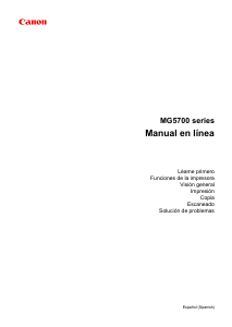 Manual de uso Canon Pixma MG5751 Impresora multifunción
