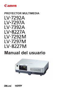 Manual de uso Canon LV-8227A Proyector