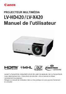 Mode d’emploi Canon LV-HD420 Projecteur
