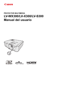 Manual de uso Canon LV-S300 Proyector