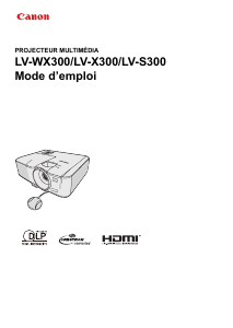 Mode d’emploi Canon LV-WX300ST Projecteur