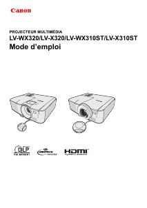 Mode d’emploi Canon LV-X320 Projecteur