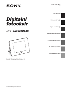 Priručnik Sony DPF-D830 Digitalni okvir za fotografije