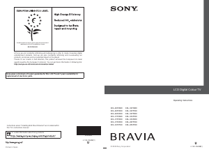 Manual Sony Bravia KDL-32P3550 LCD Television