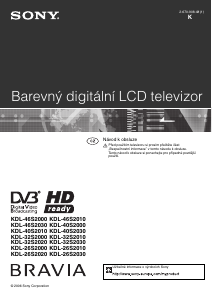 Manuál Sony Bravia KDL-46S2030 LCD televize