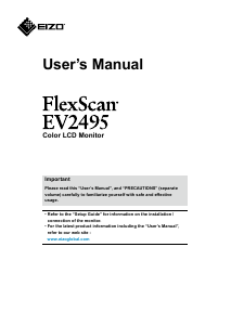 Manual Eizo FlexScan EV2495 LCD Monitor