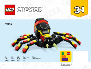 Kullanım kılavuzu Lego set 31159 Creator Vahşi Hayvanlar: Şaşırtıcı Örümcek