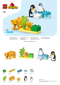 Manuale Lego set 10442 Duplo Famiglie di animali: pinguini e leoni