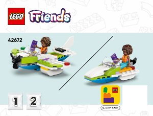 Rokasgrāmata Lego set 42672 Friends Radošā pludmale un ceļasoma