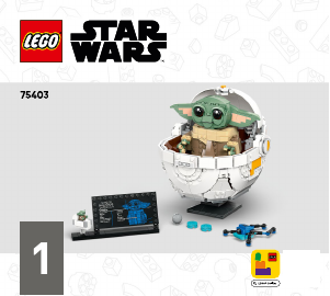 Manual Lego set 75403 Star Wars Grogu com Carrinho Planador
