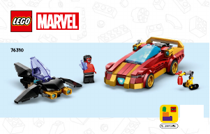 Bruksanvisning Lego set 76310 Super Heroes Iron Mans bil & Black Panther mot Red Hulk