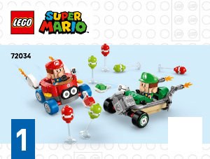 Kullanım kılavuzu Lego set 72034 Super Mario Mario Kart – Baby Mario ile Baby Luigi