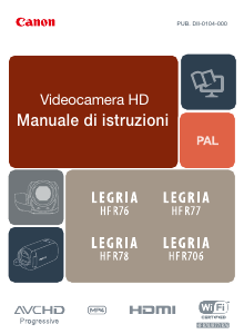 Manuale Canon LEGRIA HF R76 Videocamera