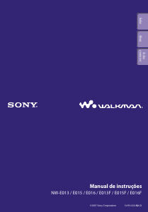 Manual Sony NW-E013 Walkman Leitor Mp3