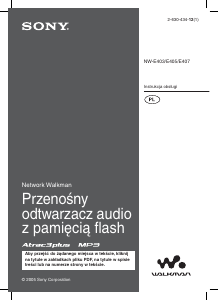 Instrukcja Sony NW-E403 Walkman Odtwarzacz Mp3