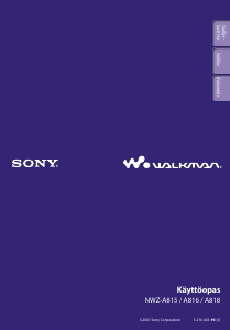 Käyttöohje Sony NWZ-A816 Walkman MP3-soitin