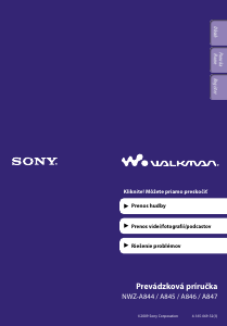 Návod Sony NWZ-A845 Walkman Mp3 prehrávač