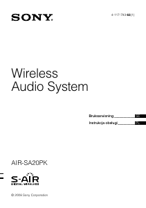 Bruksanvisning Sony AIR-SA20PK Dockningshögtalare