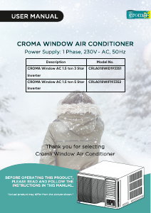 Manual Croma CRLA018WID193351 Air Conditioner