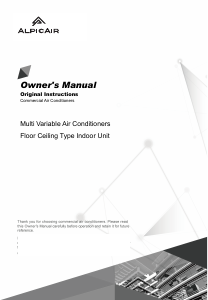 Manual AlpicAir AFMI-63VRDC1D Air Conditioner