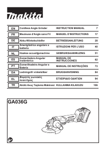 Kullanım kılavuzu Makita GA036G Avuç taşlama makinesi