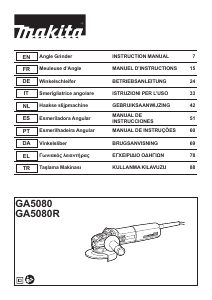 Kullanım kılavuzu Makita GA5080 Avuç taşlama makinesi