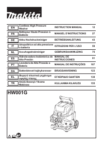 Kullanım kılavuzu Makita HW001G Yüksek basınçlı yıkama makinesi