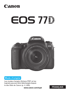 Mode d’emploi Canon EOS 77D Appareil photo numérique