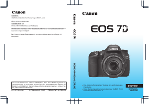 Bedienungsanleitung Canon EOS 7D Digitalkamera