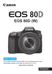 Mode d’emploi Canon EOS 80D Appareil photo numérique