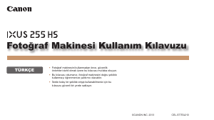 Kullanım kılavuzu Canon IXUS 255 HS Dijital kamera