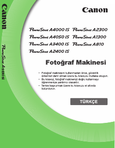 Kullanım kılavuzu Canon PowerShot A2400 IS Dijital kamera