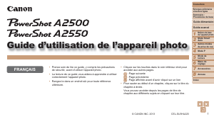 Mode d’emploi Canon PowerShot A2550 Appareil photo numérique