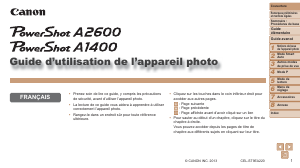 Mode d’emploi Canon PowerShot A2600 Appareil photo numérique
