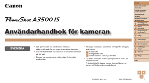 Bruksanvisning Canon PowerShot A3500 IS Digitalkamera