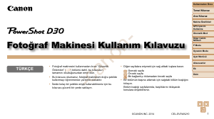 Kullanım kılavuzu Canon PowerShot D30 Dijital kamera