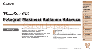 Kullanım kılavuzu Canon PowerShot G16 Dijital kamera