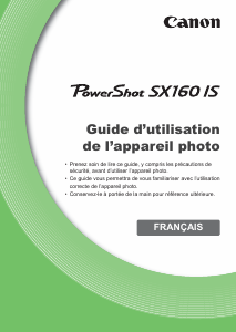 Mode d’emploi Canon PowerShot SX160 IS Appareil photo numérique