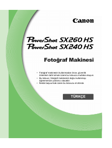 Kullanım kılavuzu Canon PowerShot SX260 HS Dijital kamera