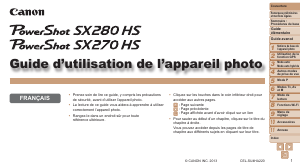 Mode d’emploi Canon PowerShot SX270 HS Appareil photo numérique
