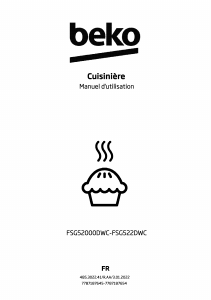 Mode d’emploi BEKO FSG522DWC Cuisinière