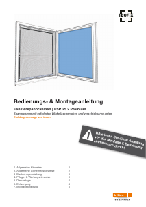 Bedienungsanleitung Teofix FSP 25.2 Premium Fliegengitter