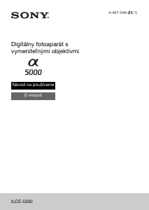 Návod Sony Alpha ILCE-5000 Digitálna kamera