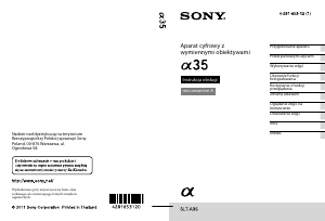 Instrukcja Sony Alpha SLT-A35K Aparat cyfrowy