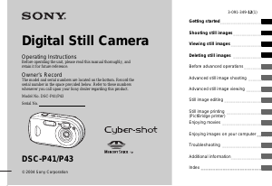 Manual Sony Cyber-shot DSC-P41 Digital Camera