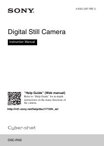Manual Sony Cyber-shot DSC-RX0 Digital Camera