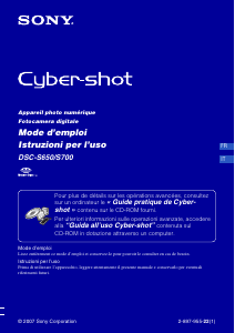 Mode d’emploi Sony Cyber-shot DSC-S700 Appareil photo numérique