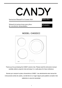 Manual de uso Candy CH63DCC Placa